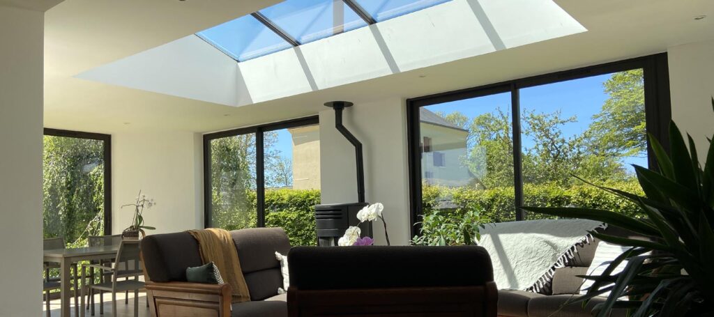 Extension de maison vue de l'intérieur