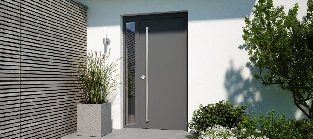 Photo d'une porte d'entrée en aluminium pour une maison à Rouen